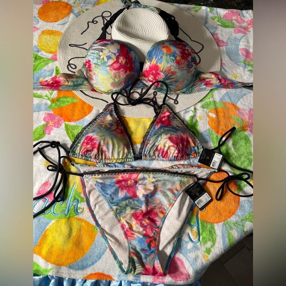 NWT set of Victoria Secrets Swim bikini bombshell top, triangle top, bottoms